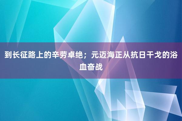到长征路上的辛劳卓绝;元迈海正从抗日干戈的浴血奋战